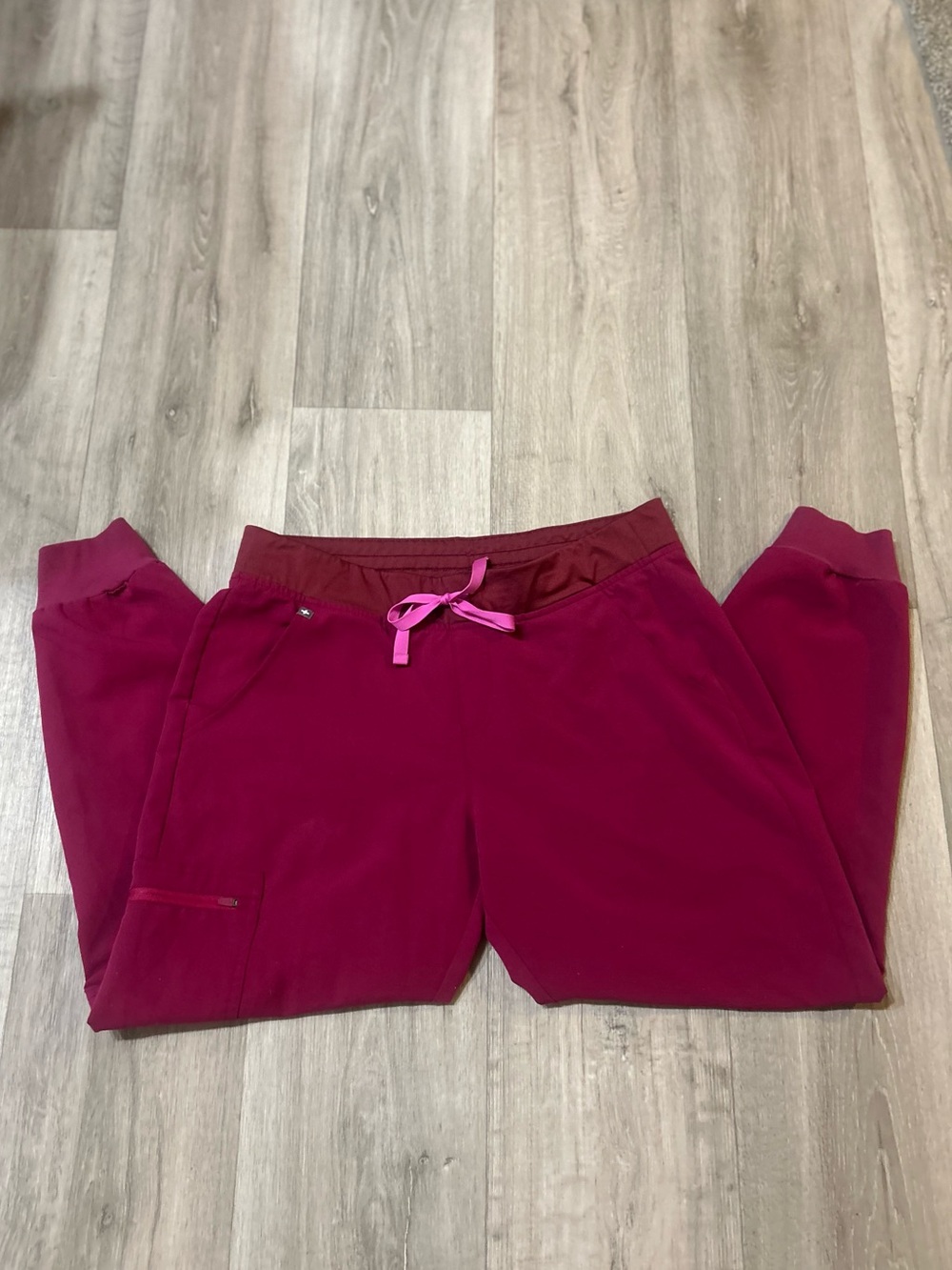 Figs Dark Magenta Zamora Jogger Scrub Bottoms